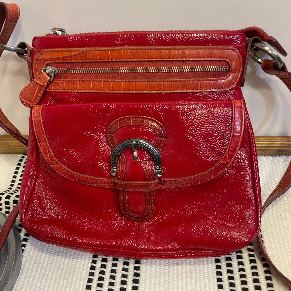 Brighton Red Leather Women's Crossbody Bag